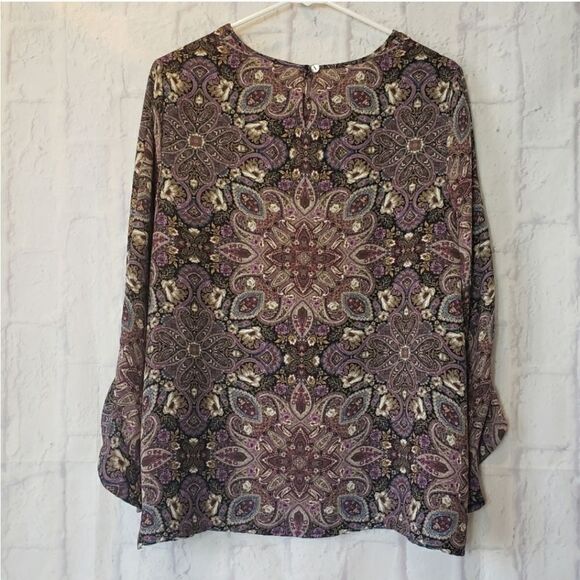 J. JILL Keyhole Front Paisley Blouse Medium - Picture 8 of 8